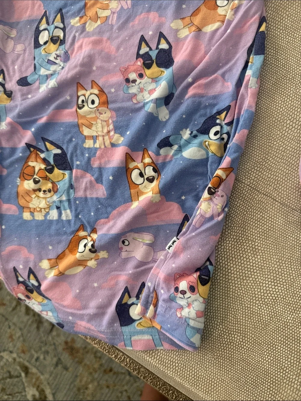 Little Sleepies pajama set size 5/6 Bluey sleepytime Colab Shorts/SS EUC